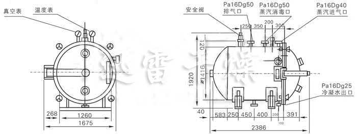 圆形静态真空干燥机结构示意图 圆形静态真空干燥机结构示意图